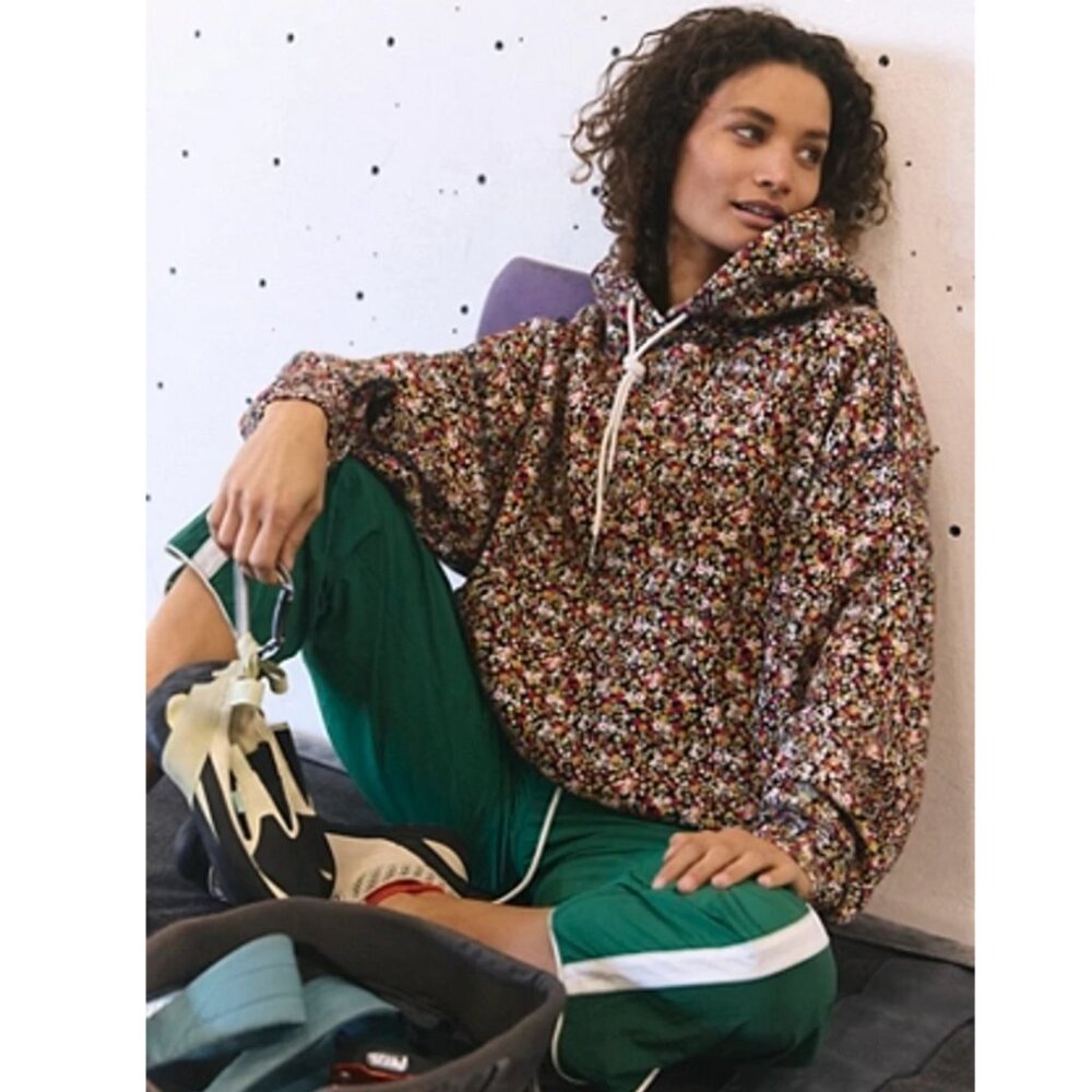 Final Call Printed Hoodie - Mini Ditsy Black Combo